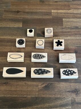 Stampin' Up! Pick a Petal Stamp Set, Wood Mount, Retired, Used